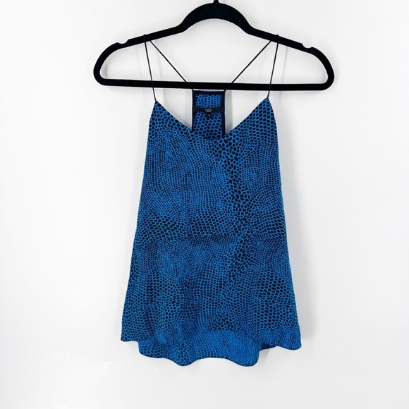 ✅ TIBI Women's Camisole Tank Top Racerback Sleeveless V-Neck Navy Blue Size 4 - Picture 1 of 4